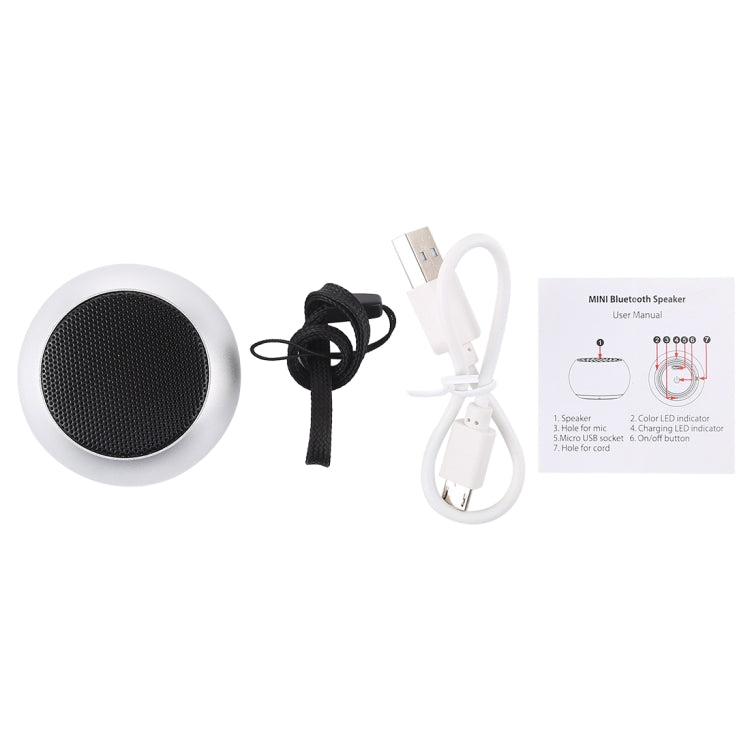 Mini Metal Wireless Bluetooth Speaker, Hands-free, LED Indicator(Silver)