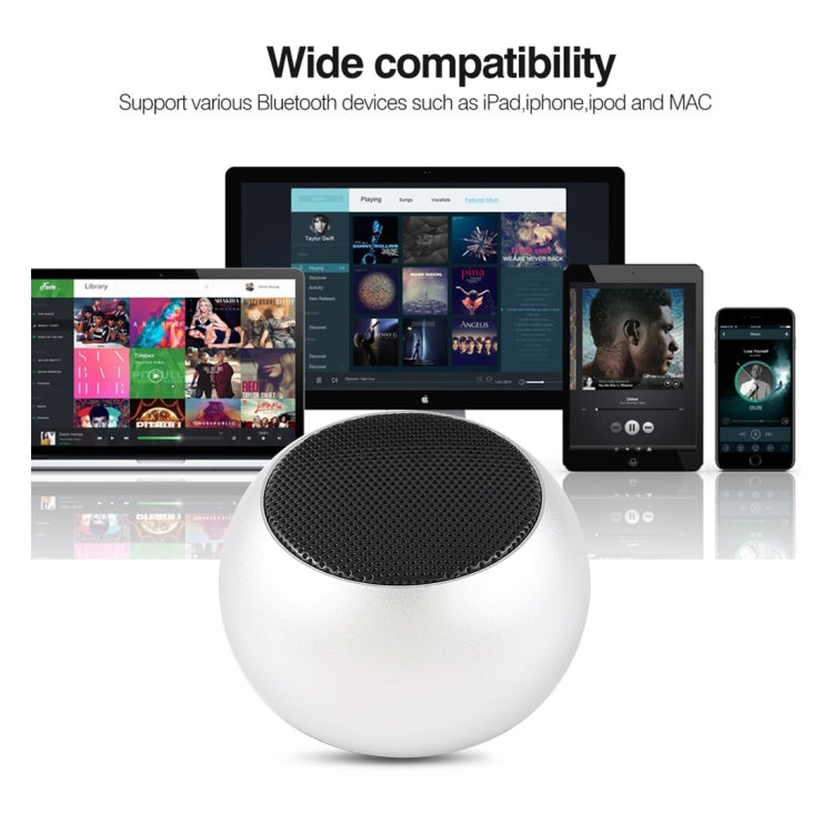 Mini Metal Wireless Bluetooth Speaker, Hands-free, LED Indicator(Silver)