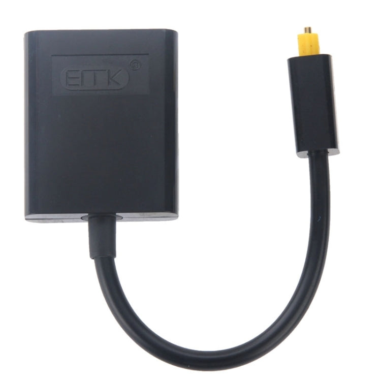 EMK Digital Toslink Optical Fiber Audio Splitter 1 to 2 Cable Adapter for DVD Player(Black) - free shipping - PMC Jewellery - Order now!