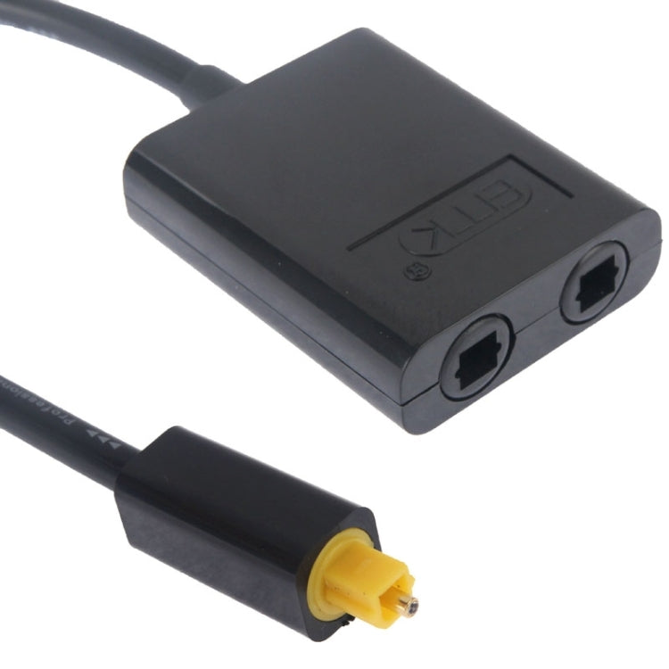 EMK Digital Toslink Optical Fiber Audio Splitter 1 to 2 Cable Adapter for DVD Player(Black) - free shipping - PMC Jewellery - Order now!