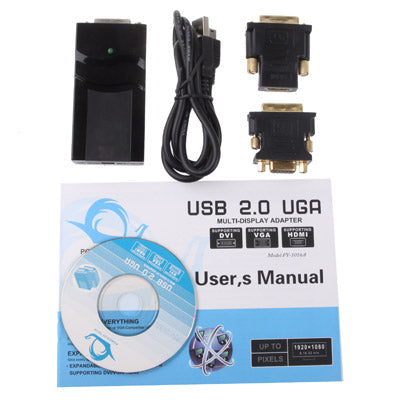 USB 2.0 to DVI / VGA / HDMI Display Adapter, Support Full HD 1080P, Expandable up to 6 Display Units - by PMC Jewellery | Online Shopping South Africa | PMC Jewellery | Buy Now Pay Later Mobicred