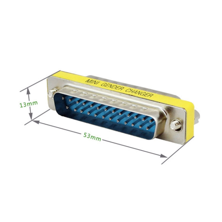 DB25 25 Pin Male to Male Mini Gender Changer Adapter - Adapter by PMC Jewellery | Online Shopping South Africa | PMC Jewellery | Buy Now Pay Later Mobicred