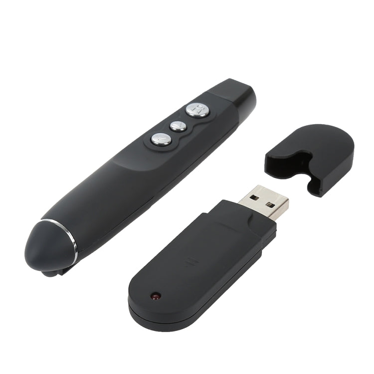 PP-1000 Multimedia Presentation Remote PowerPoint Clicker 2.4GHz RF Laser Pointer with USB Receiver(Black) - by PMC Jewellery | Online Shopping South Africa | PMC Jewellery