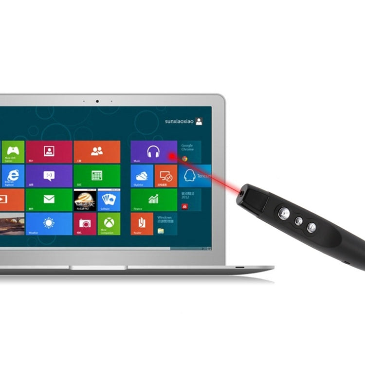 PP-1000 Multimedia Presentation Remote PowerPoint Clicker 2.4GHz RF Laser Pointer with USB Receiver(Black) - by PMC Jewellery | Online Shopping South Africa | PMC Jewellery