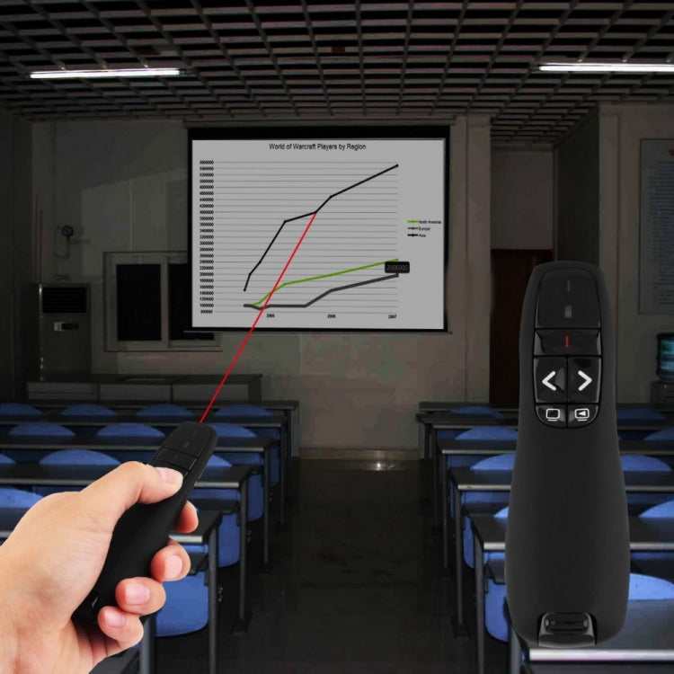 Multimedia Presenter with Laser Pointer & USB Receiver for Projector / PC / Laptop, Control Distance: 15m (R400)(Black) - by PMC Jewellery | Online Shopping South Africa | PMC Jewellery