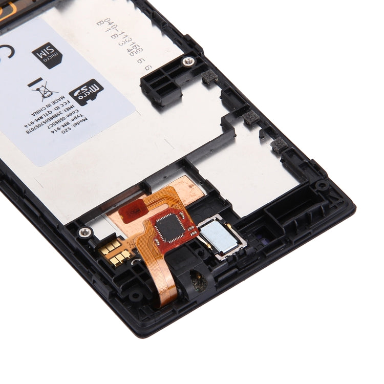 LCD Display + Touch Panel with Frame for Nokia Lumia 520(Black)