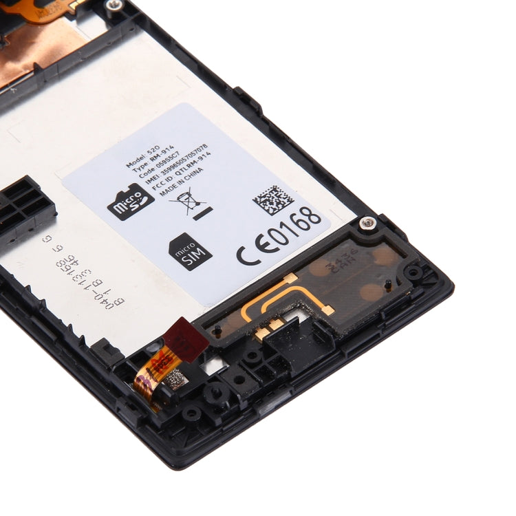 LCD Display + Touch Panel with Frame for Nokia Lumia 520(Black)