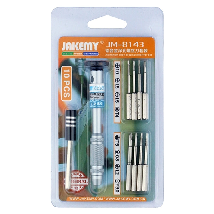 JAKEMY JM-8143 10 in 1 Multifunctional Aluminium Alloy Screwdriver Tools Kit - Tool Kits by JAKEMY | Online Shopping South Africa | PMC Jewellery | Buy Now Pay Later Mobicred