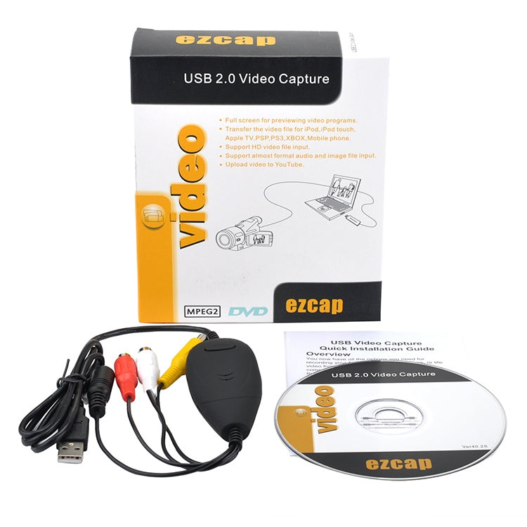 Ezcap USB 2.0 Video Capture, Support MPEG 2 Recording Format, TV System: PAL / NTSC(Black) - Video Capture Card by Ezcap | Online Shopping South Africa | PMC Jewellery | Buy Now Pay Later Mobicred