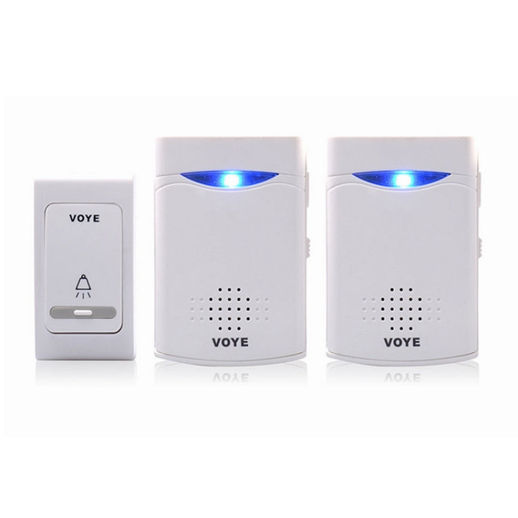 VOYE V006B2 Wireless Remote Control Chime Door Bell with Double-Receiver(White) - free shipping - PMC Jewellery - Order now!