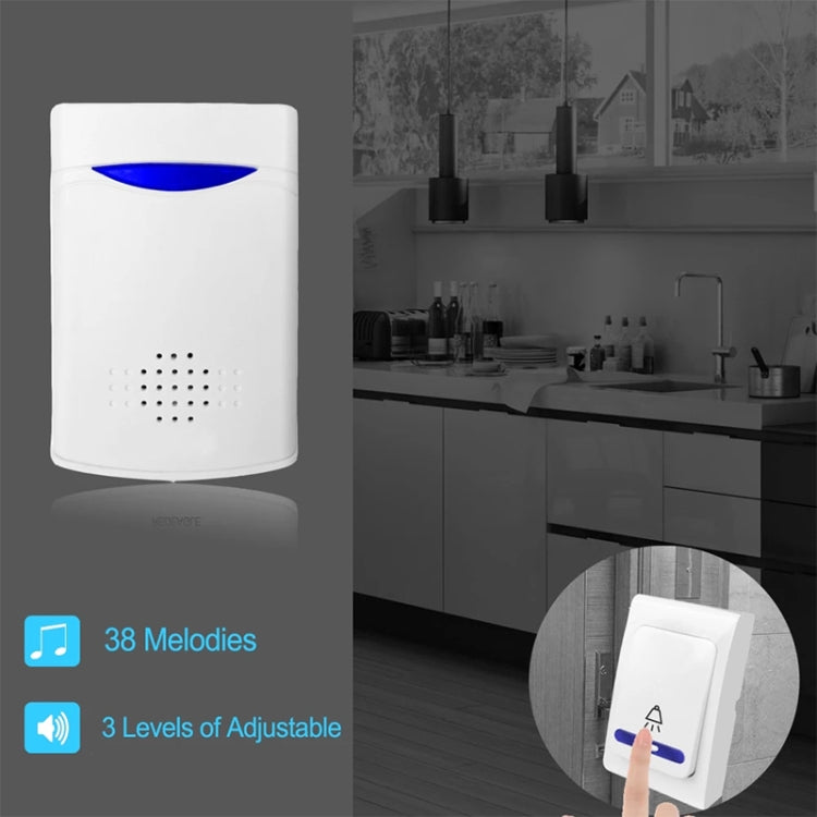 VOYE V006B2 Wireless Remote Control Chime Door Bell with Double-Receiver(White) - free shipping - PMC Jewellery - Order now!