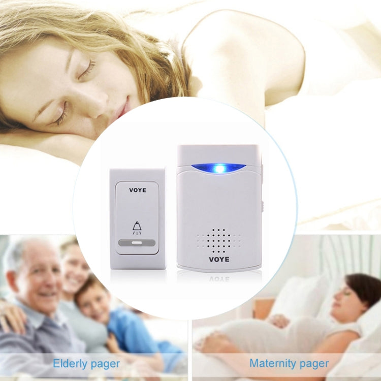 VOYE V006B2 Wireless Remote Control Chime Door Bell with Double-Receiver(White) - free shipping - PMC Jewellery - Order now!