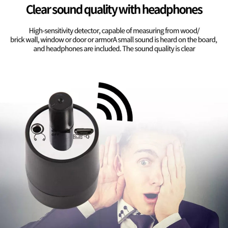 Powerful Audio Wiretap Listen Device Fold Ear Amplifier Wall Door Eavesdropping Surveillance with Earphone(Black) - free shipping - PMC Jewellery - Order now!