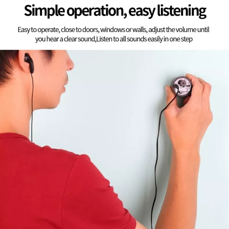 Powerful Audio Wiretap Listen Device Fold Ear Amplifier Wall Door Eavesdropping Surveillance with Earphone(Black) - free shipping - PMC Jewellery - Order now!