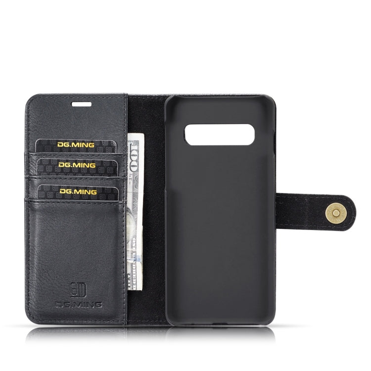 DG.MING Crazy Horse Texture Flip Detachable Magnetic Leather Case for Samsung Galaxy S10, with Holder & Card Slots & Wallet(Black) - free shipping - PMC Jewellery - Order now!