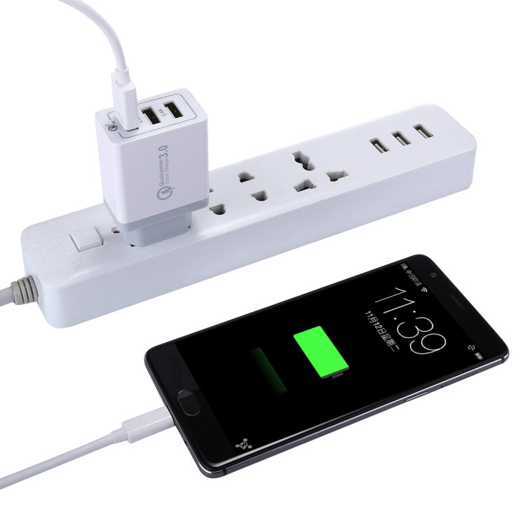 XHF30W 3 QC3.0 USB Fast Charging Wall Charger, EU Plug - free shipping - PMC TechLife - Order now!