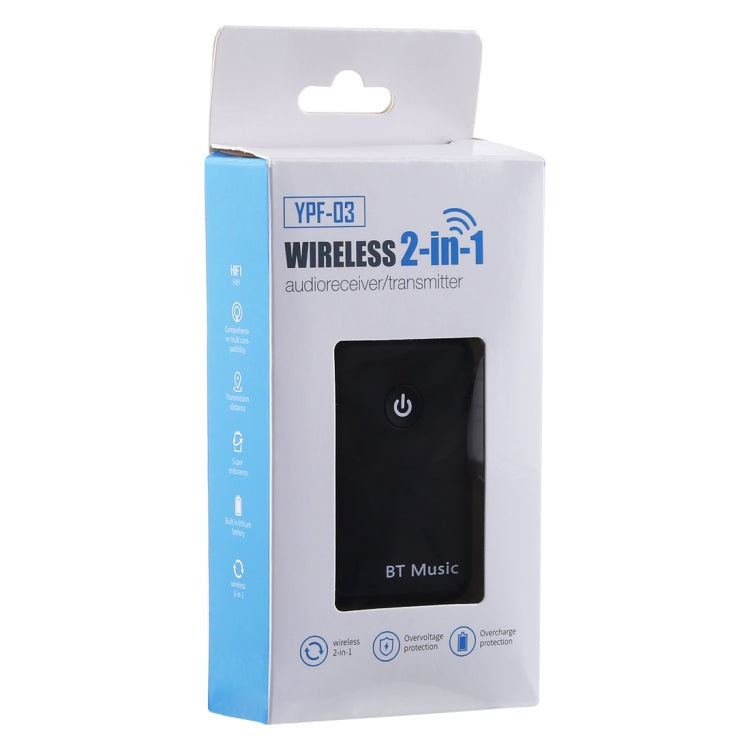 YPF-03 2 in 1 Bluetooth 4.2 Transmitter & Receiver 3.5mm Wireless Audio Adapter, Transmission Distance: 20m, For PC, TV, Home Stereo, Phone