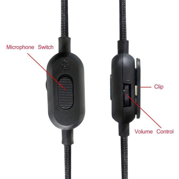ZS0159 For Logitech G433 / G233 / G Pro / G Pro X 3.5mm Male to Male Gaming Headset Audio Cable with Wire-controlled, Cable Length: 2m(Black)