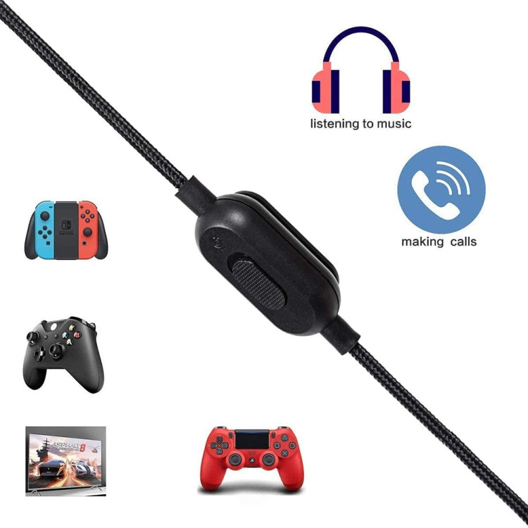 ZS0159 For Logitech G433 / G233 / G Pro / G Pro X 3.5mm Male to Male Gaming Headset Audio Cable with Wire-controlled, Cable Length: 2m(Black) - Headset Accessories by PMC Jewellery | Online Shopping South Africa | PMC Jewellery | Buy Now Pay Later Mobicred