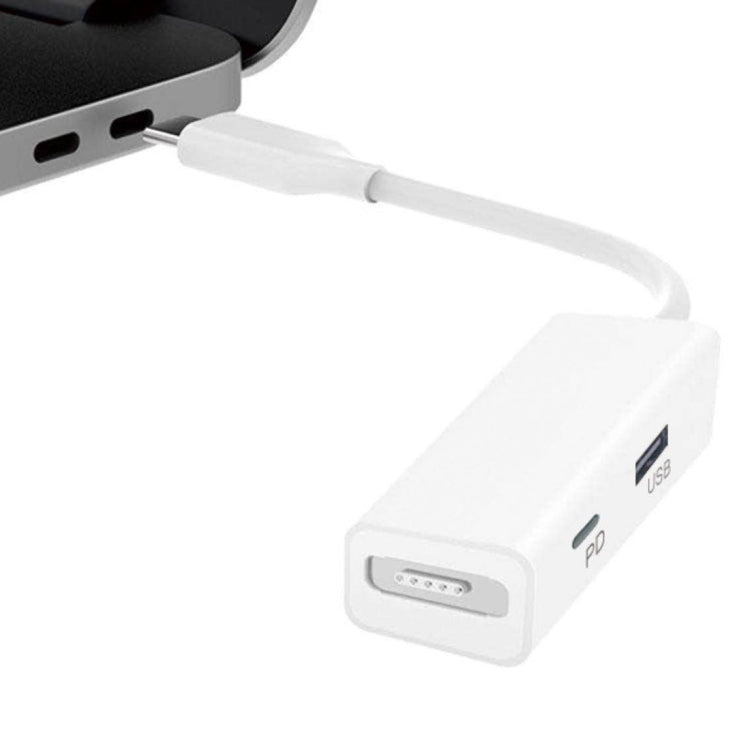3 in 1 MagSafe 1 / 2 + PD Port + USB to USB-C / Type-C Converter Adapter (White) - Cable & Adapter by PMC Jewellery | Online Shopping South Africa | PMC Jewellery | Buy Now Pay Later Mobicred