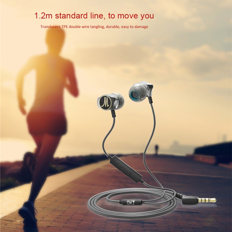 QKZ DM7 High-quality In-ear All-metal Sports Music Headphones, Microphone Version - In Ear Wired Earphone by QKZ | Online Shopping South Africa | PMC TechLife | Buy Now Pay Later Mobicred