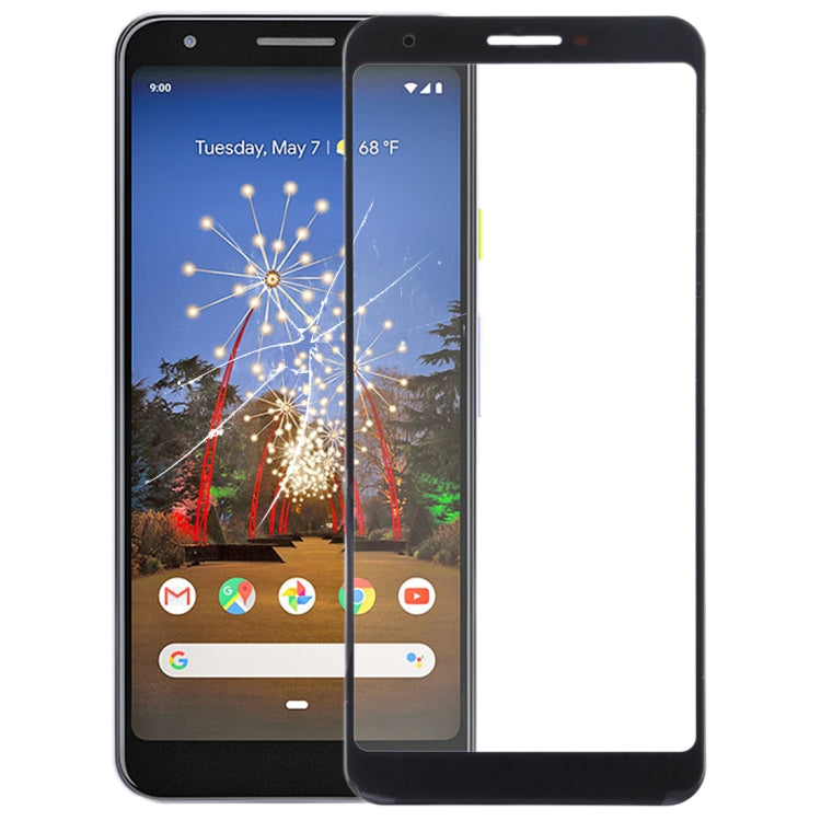 Front Screen Outer Glass Lens for Google Pixel 3a(Black)