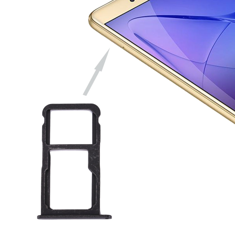 For Huawei Honor 8 Lite / P8 Lite 2017 SIM Card Tray & SIM / Micro SD Card Tray(Black)