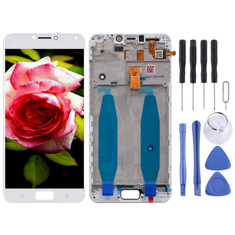 OEM LCD Screen for Asus Zenfone 4 Max ZC554KL X00ID Digitizer Full Assembly with Frame���White)