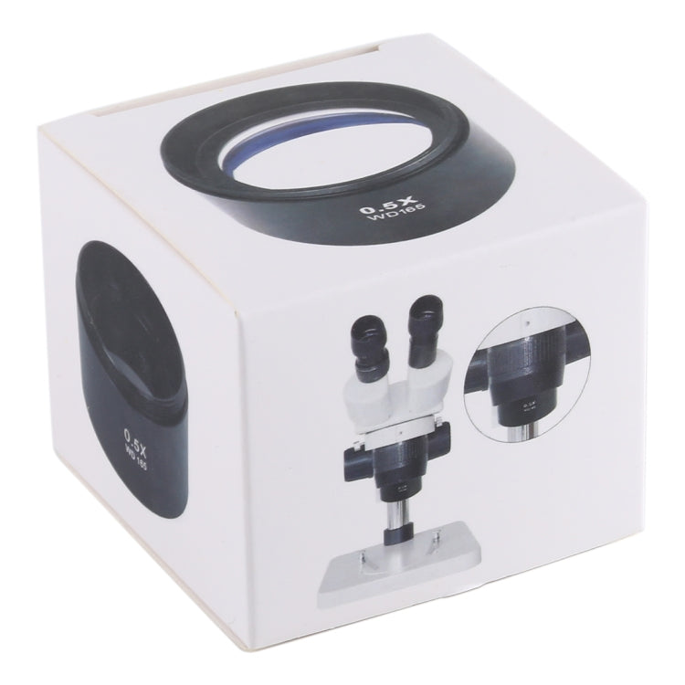 Stereo Microscopes Auxiliary Objective Lens Barlow Lens Magnifier 0.5X WD165