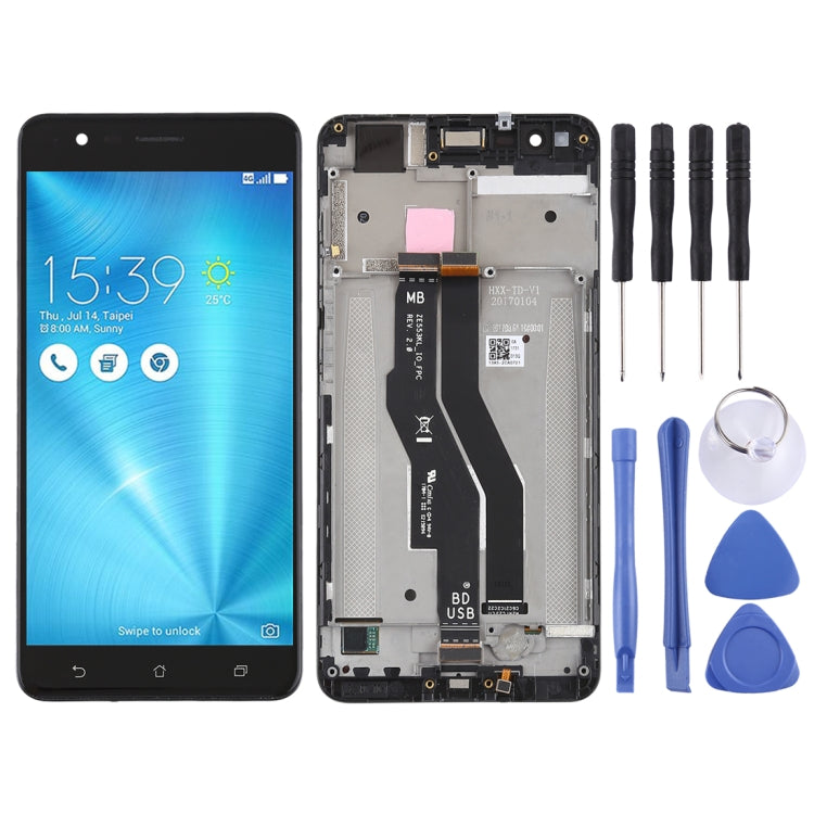 OEM LCD Screen for Asus Zenfone 3 Zoom ZE553KL Digitizer Full Assembly with Frame���Black)