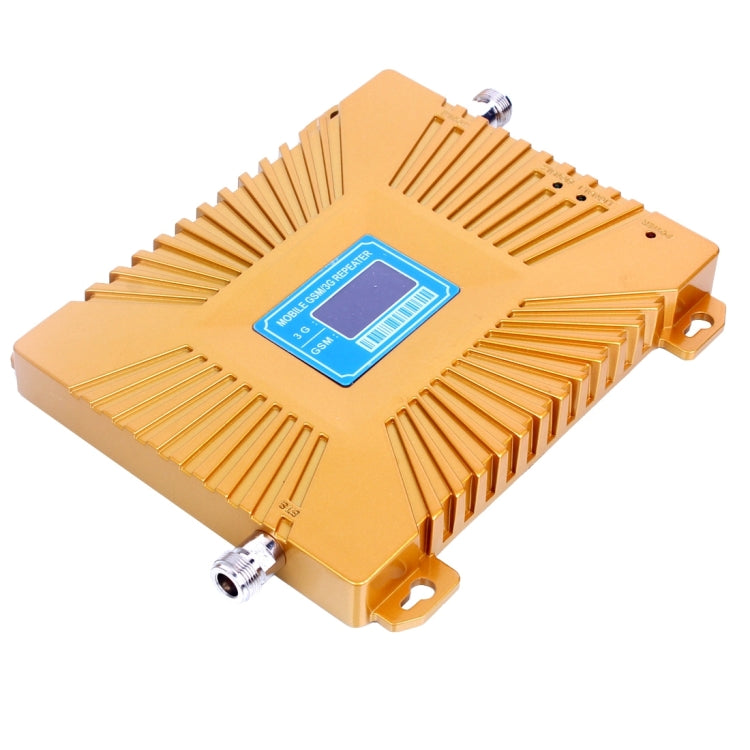 GSM900 / WCDMA2100 Mini Mobile Phone LCD Signal Repeater with Logarithm Periodic Antenna(Gold) - free shipping - PMC Jewellery - Order now!