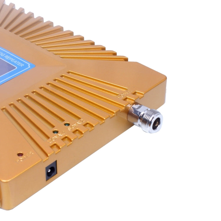 GSM900 / WCDMA2100 Mini Mobile Phone LCD Signal Repeater with Logarithm Periodic Antenna(Gold) - free shipping - PMC Jewellery - Order now!
