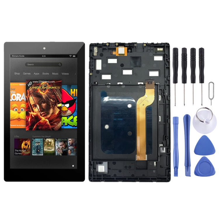 OEM LCD Screen for Amazon Kindle Fire HD 7 2019 9th M8S26G Digitizer Full Assembly with Frame���Black)