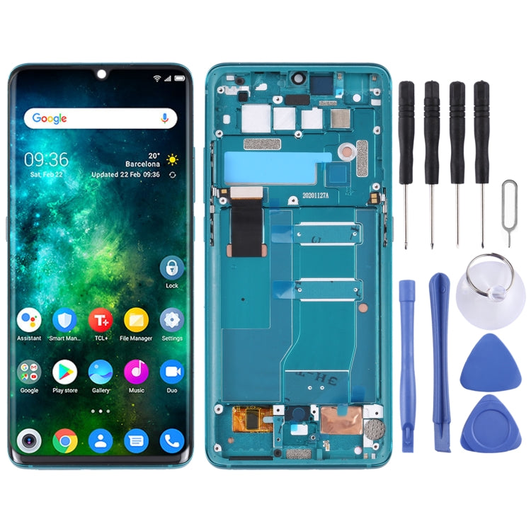 Original LCD Screen for TCL 10 Pro Digitizer Full Assembly with Frame (Green)