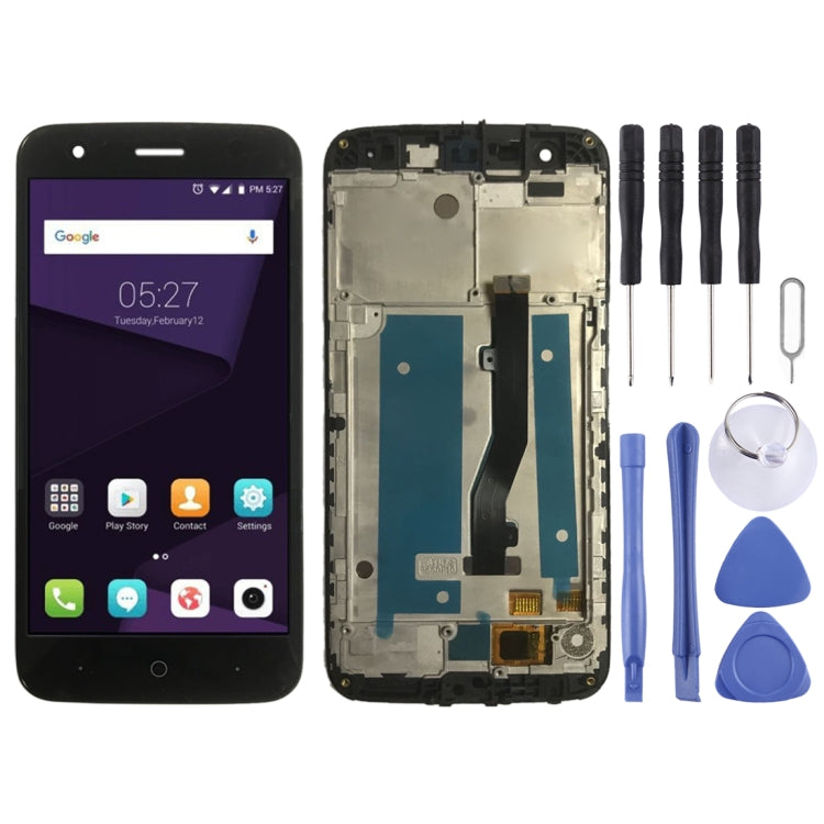 OEM LCD Screen for ZTE Blade V8 Lite Digitizer Full Assembly with Frame���Black)