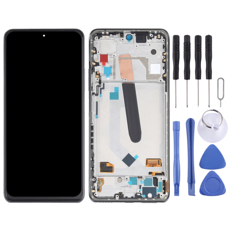AMOLED Material Original LCD Screen and Digitizer Full Assembly With Frame for Xiaomi Redmi K40 / Redmi K40 Pro / Redmi K40 Pro+ / Mi 11i / Poco F3 / M2012K11AC M2012K11C M2012K11AG M2012K11G(Black)