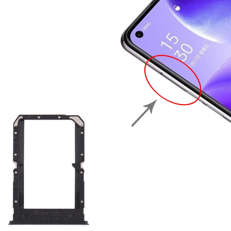 For OPPO Reno5 5G / Find X3 Lite PEGM00 PEGT00 CPH2145 SIM Card Tray + SIM Card Tray(Black) - Card Tray by PMC TechLife | Online Shopping South Africa | PMC TechLife | Buy Now Pay Later Mobicred