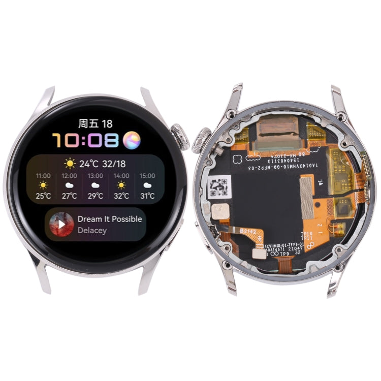 Original LCD Screen and Digitizer Full Assembly With Frame for Huawei Watch 3(Silver)