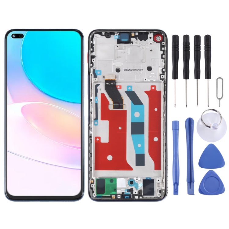 Original LCD Screen for Huawei Nova 8i Digitizer Full Assembly with Frame(Blue)