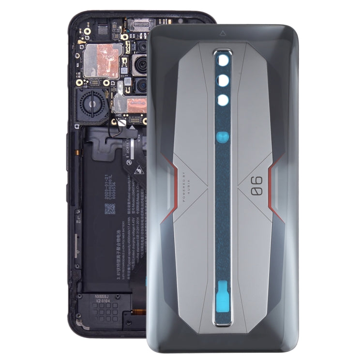 Battery Glass Back Cover for ZTE Nubia Red Magic 6 Pro NX669J-P(Grey)