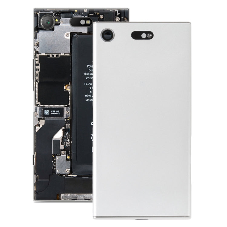 Original Battery Back Cover with Camera Lens Cover for Sony Xperia XZ1 Compact(Silver)