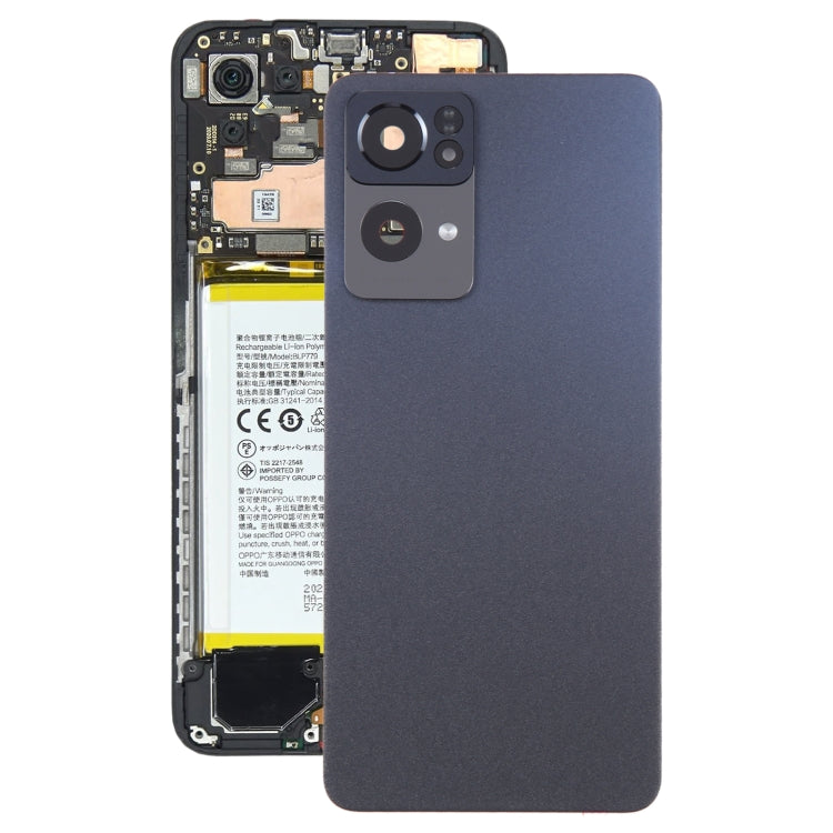 For OPPO Reno7 Pro Original Battery Back Cover with Camera Lens Cover(Black)