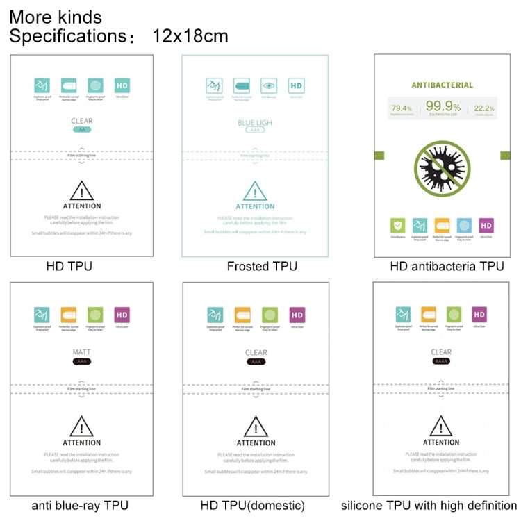 50 PCS F0004 Anti Blue Ray TPU Soft Film Supplies for Protector Cutter - Phone Film Cutter by PMC TechLife | Online Shopping South Africa | PMC TechLife