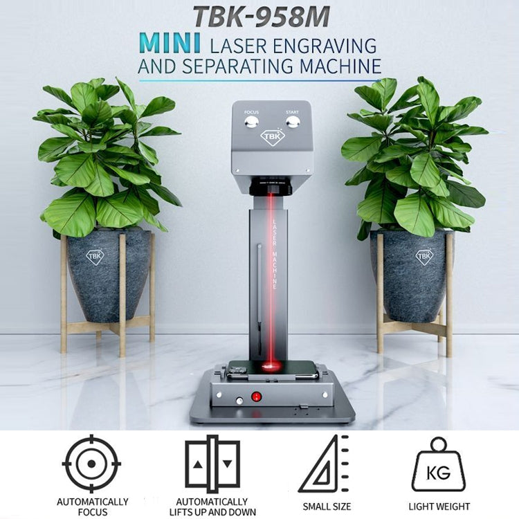 TBK-958M Laser Marking Machine Auto Focus Frame Separator 2 in 1 Engraving Equipment, US Plug