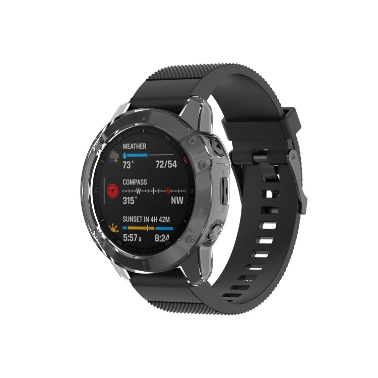 Suitable for Garmin Fenix 6S / 6S Pro transparent TPU Silica Gel Watch Case(Transparent black) - free shipping - PMC TechLife - Order now!