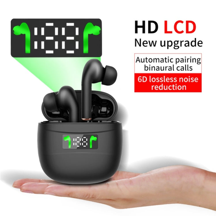J3 Pro TWS Hifi Wireless Bluetooth 5.2 Earphone LED Display Water-resistant Sports Gaming Headset Noise Earbuds(Black)