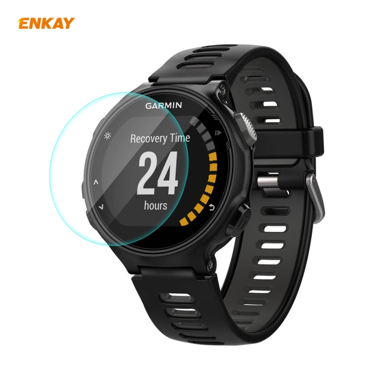 Compatible with Garmin Compatible witherunner 735 / 735XT ENKAY Hat-Prince 0.2mm 9H 2.15D Curved Edge Tempered Glass Screen Protector Watch Film