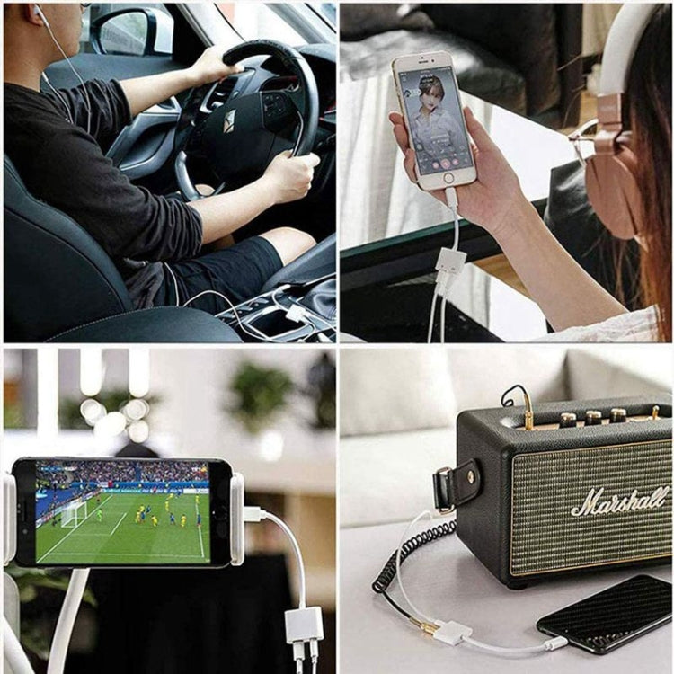 ZS-KL21804 2 in 1 8 Pin to 3.5mm Audio + 8 Pin Charging Interface, Earphone Adapter, Suitable for All IOS Systems - Earphone Adapter by PMC TechLife | Online Shopping South Africa | PMC TechLife