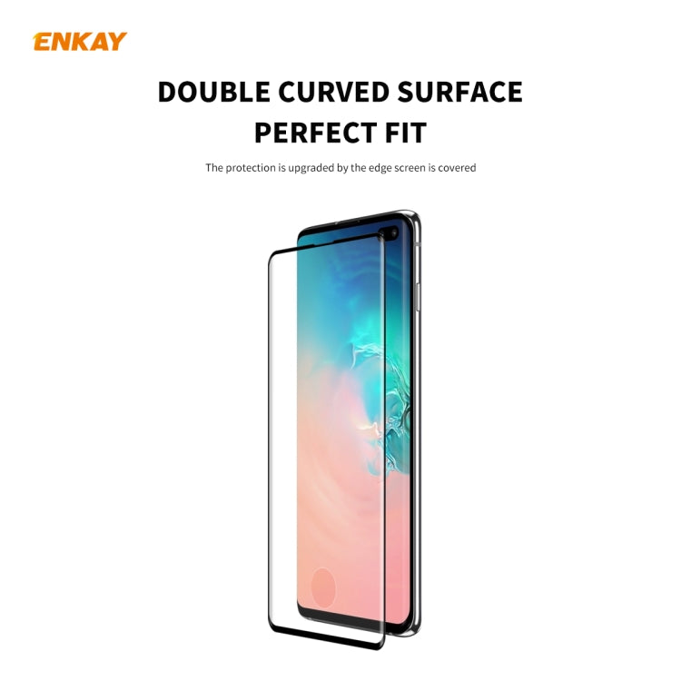 For Samsung Galaxy S10+ ENKAY Hat-Prince 0.26mm 9H 3D Full Glue Explosion-proof Full Screen Curved Heat Bending Tempered Glass Film