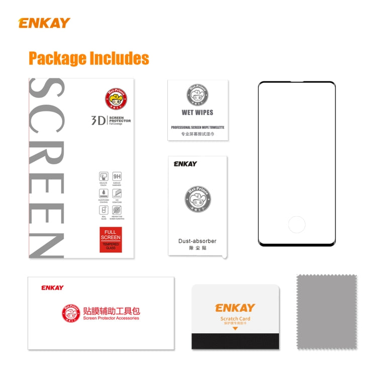 For Samsung Galaxy S10+ ENKAY Hat-Prince 0.26mm 9H 3D Full Glue Explosion-proof Full Screen Curved Heat Bending Tempered Glass Film